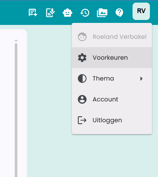 Præferencer i menu